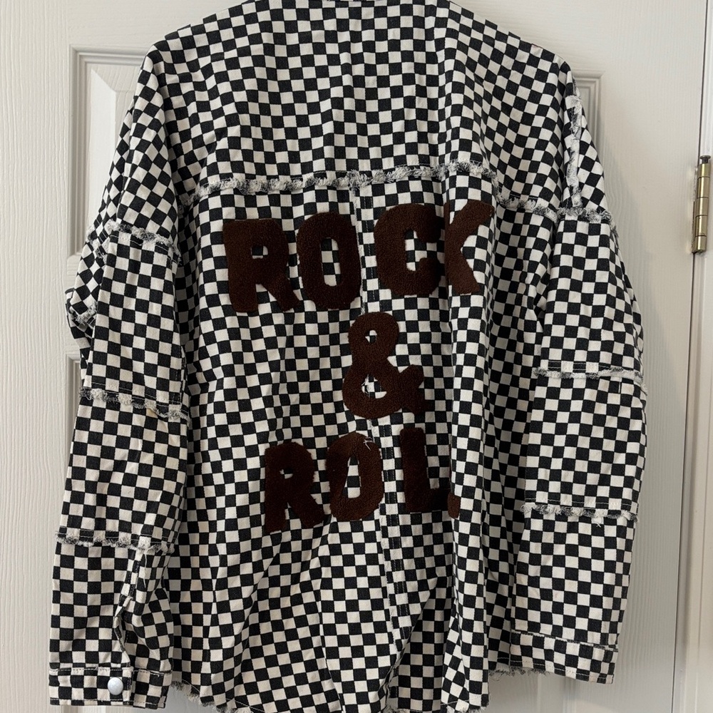 Zara Black and White Checkered Jacket